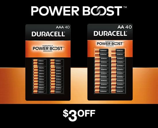 Duracell Coppertop Alkaline AAA Batteries, 40-count and Duracell Coppertop Alkaline AA Batteries, 40-count, $3 OFF